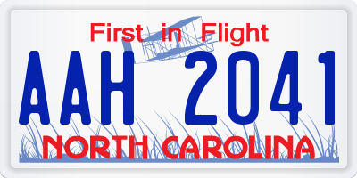 NC license plate AAH2041