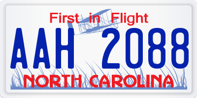 NC license plate AAH2088