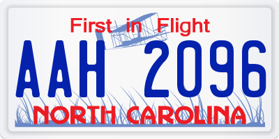 NC license plate AAH2096