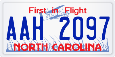 NC license plate AAH2097