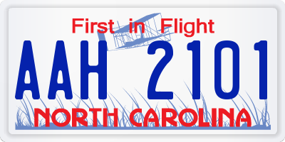 NC license plate AAH2101