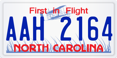 NC license plate AAH2164