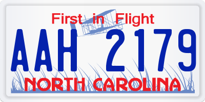 NC license plate AAH2179