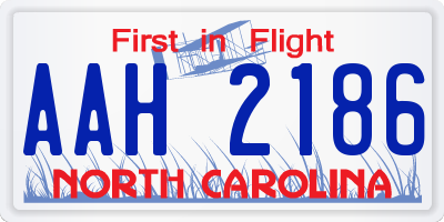 NC license plate AAH2186