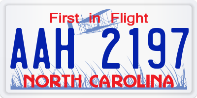 NC license plate AAH2197