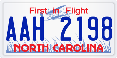 NC license plate AAH2198