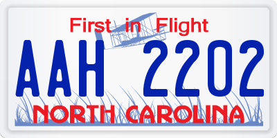 NC license plate AAH2202