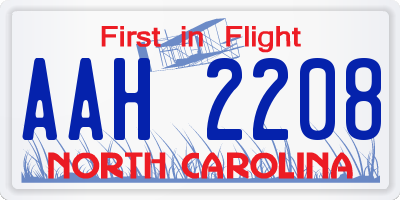 NC license plate AAH2208