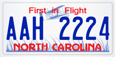 NC license plate AAH2224