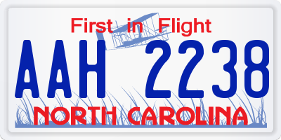 NC license plate AAH2238