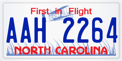 NC license plate AAH2264