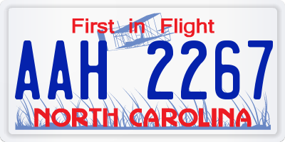 NC license plate AAH2267