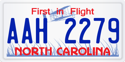 NC license plate AAH2279