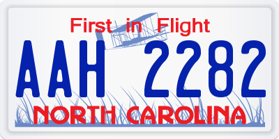NC license plate AAH2282