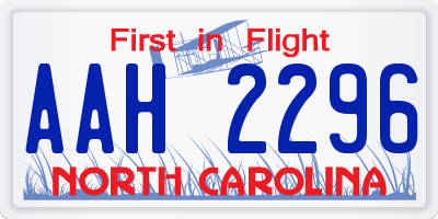 NC license plate AAH2296