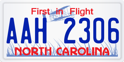 NC license plate AAH2306