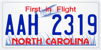 NC license plate AAH2319