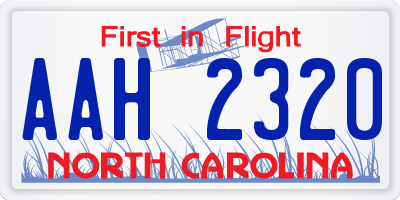 NC license plate AAH2320