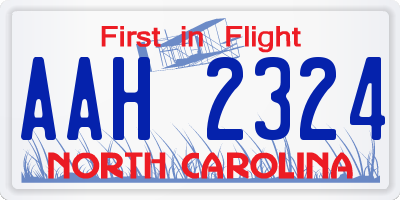 NC license plate AAH2324