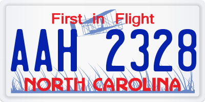 NC license plate AAH2328