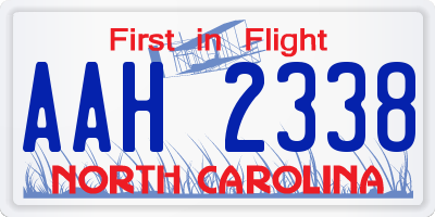 NC license plate AAH2338