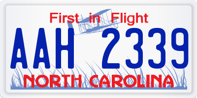 NC license plate AAH2339