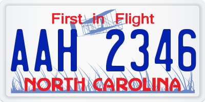 NC license plate AAH2346