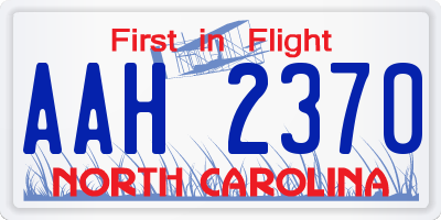 NC license plate AAH2370