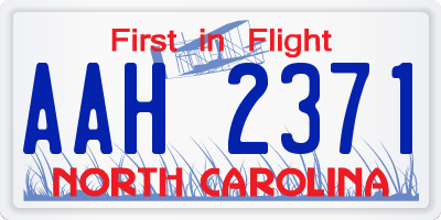 NC license plate AAH2371