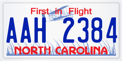 NC license plate AAH2384