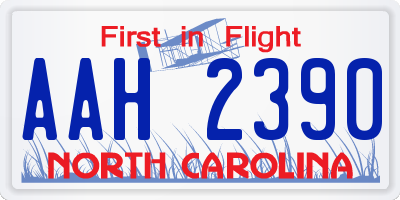 NC license plate AAH2390