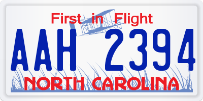 NC license plate AAH2394