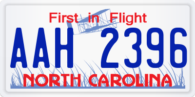 NC license plate AAH2396