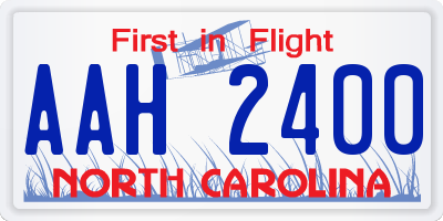 NC license plate AAH2400