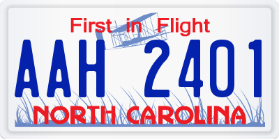 NC license plate AAH2401