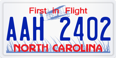 NC license plate AAH2402