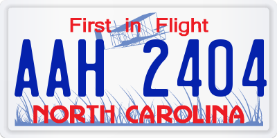 NC license plate AAH2404