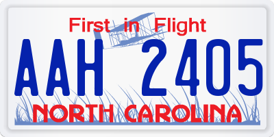 NC license plate AAH2405