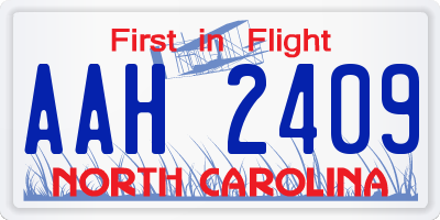 NC license plate AAH2409