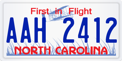 NC license plate AAH2412