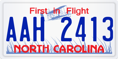 NC license plate AAH2413