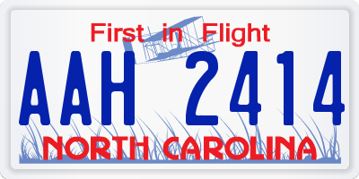 NC license plate AAH2414