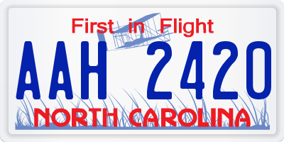 NC license plate AAH2420