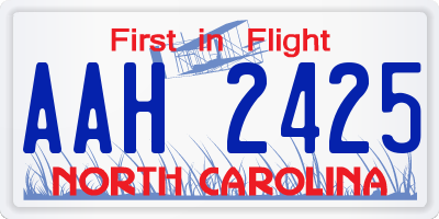NC license plate AAH2425