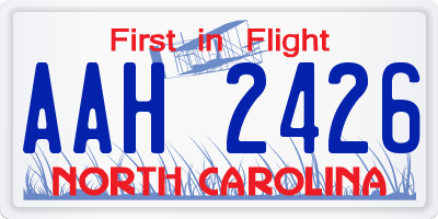 NC license plate AAH2426