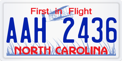NC license plate AAH2436