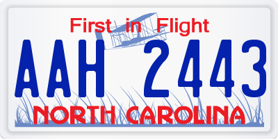 NC license plate AAH2443