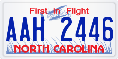 NC license plate AAH2446