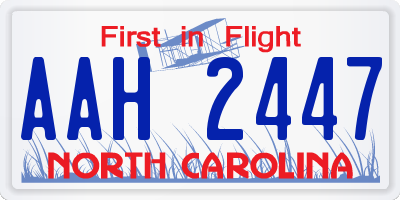 NC license plate AAH2447