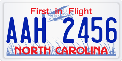 NC license plate AAH2456